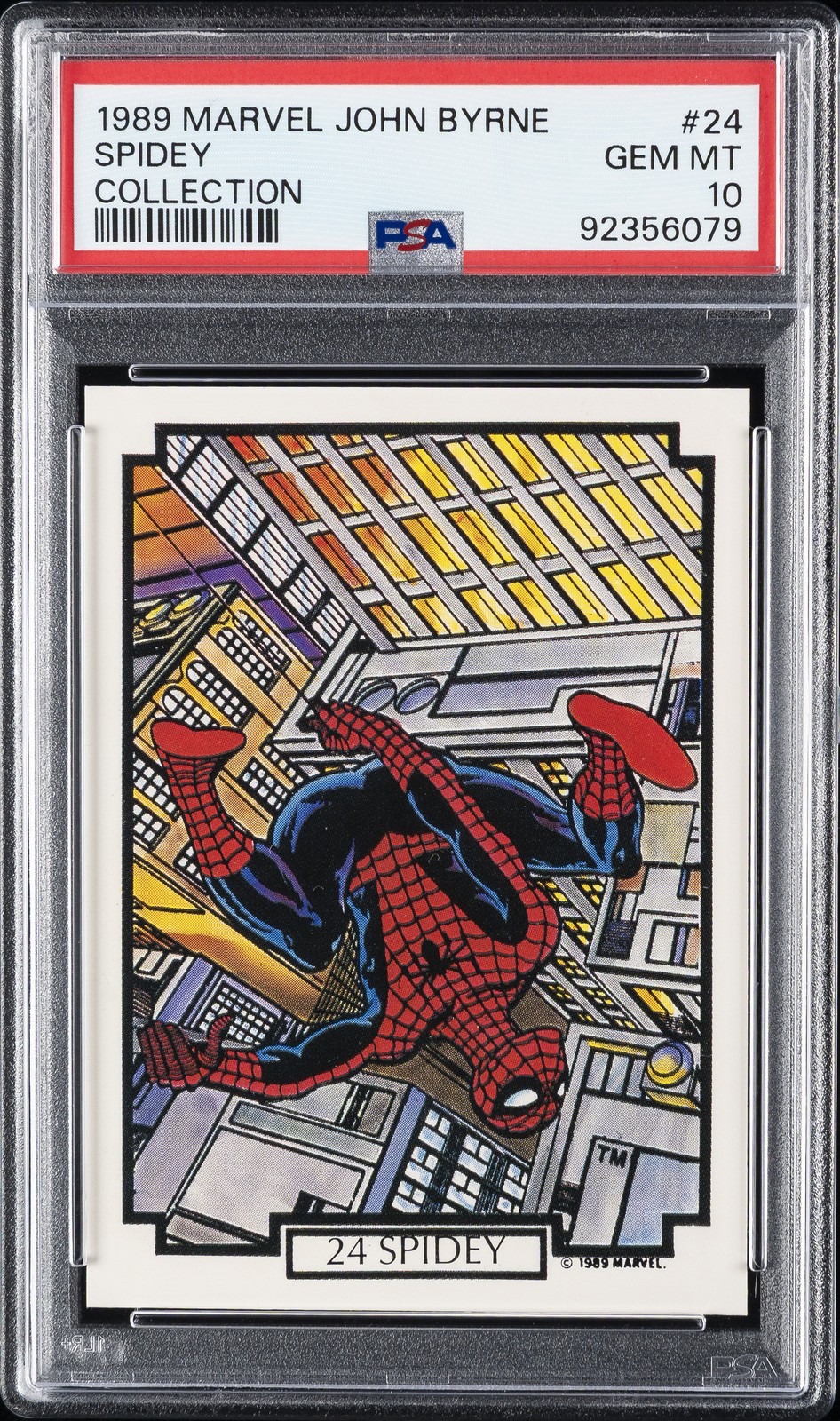 1989 MARVEL JOHN BYRNE COLLECTION #24 SPIDEY PSA 10 1989 MARVEL JOHN BYRNE COLLECTION #24 SPIDEY PSA 10