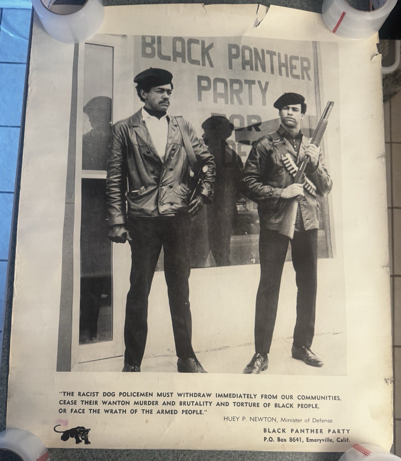 Black Panther Party Racist Dog Policemen BPP Bobby Seale Huey Newton Poster 1967 Black Panther Party Racist Dog Policemen BPP Bobby Seale Huey Newton Poster 1967