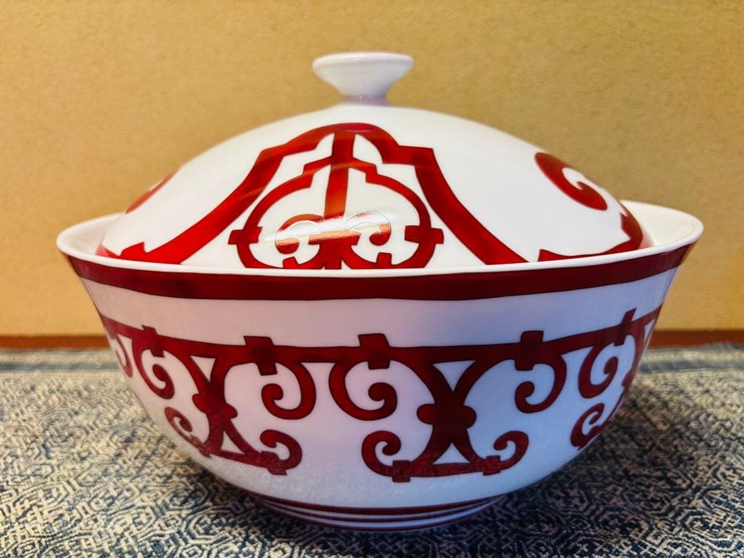 Hermes Balcon du Guadalquivir Soup tureen Porcelain Tableware Box Unused.