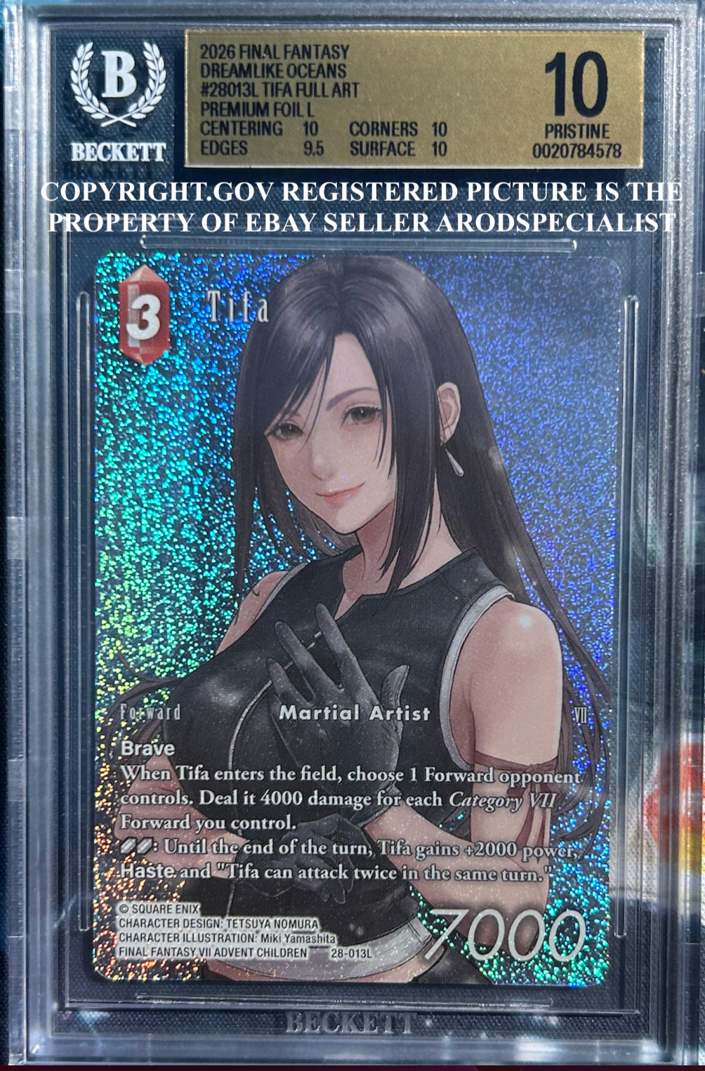 FINAL FANTASY TCG DREAMLIKE OCEANS FULL ART FOIL TIFA 28-013L BGS 10 PRISTINE FINAL FANTASY TCG DREAMLIKE OCEANS FULL ART FOIL TIFA 28-013L BGS 10 PRISTINE