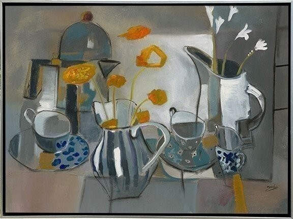 Poppies, limited edition on canvas by Azarin, 40x30  framed and ready to hang