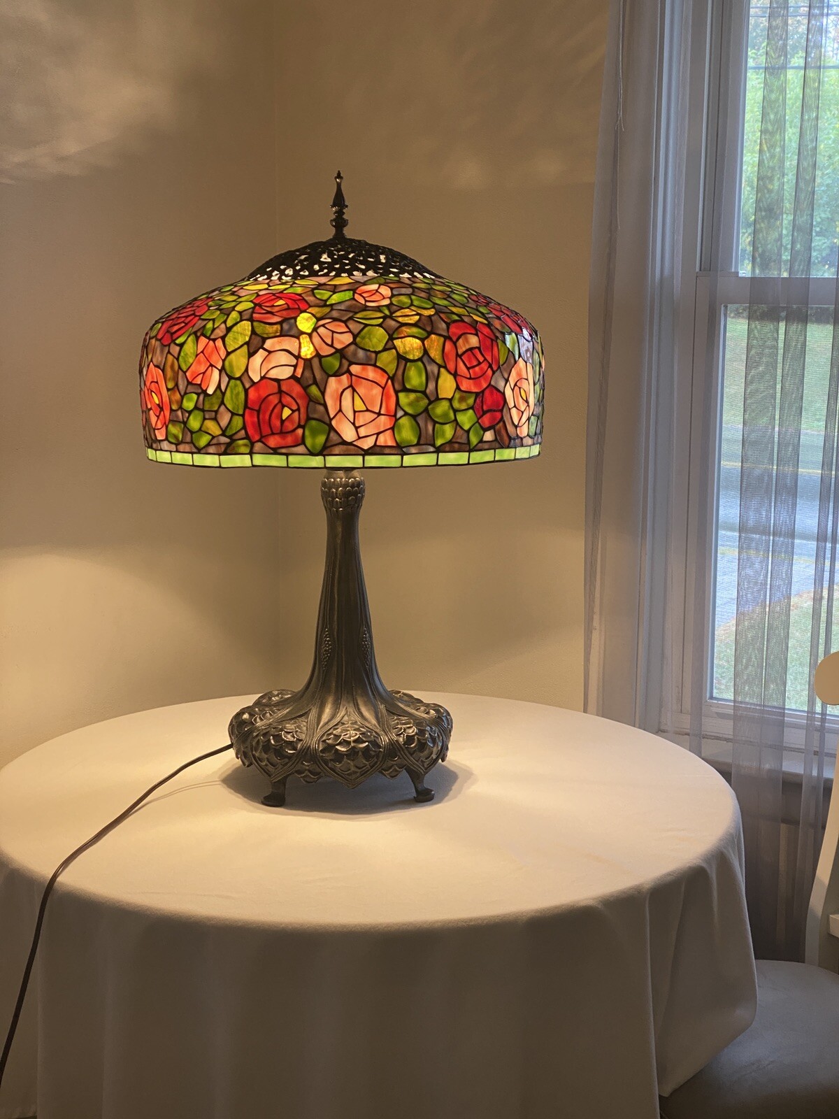 Tiffany Studios Antique Replica Rose Lamp