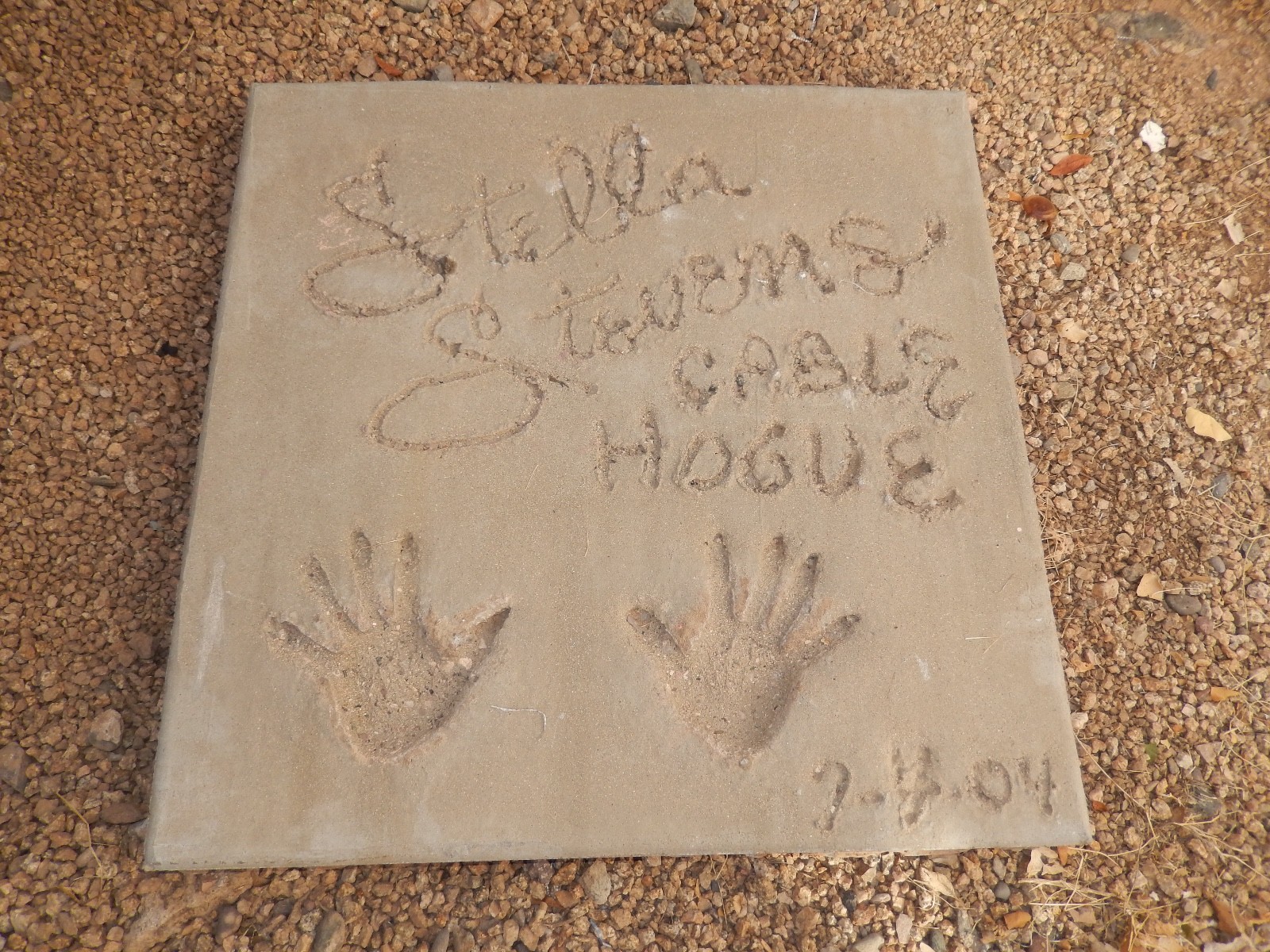 RARE Stella Stevens Cable Hogue SIGNED/HAND PRINT Tombstone Concrete Block