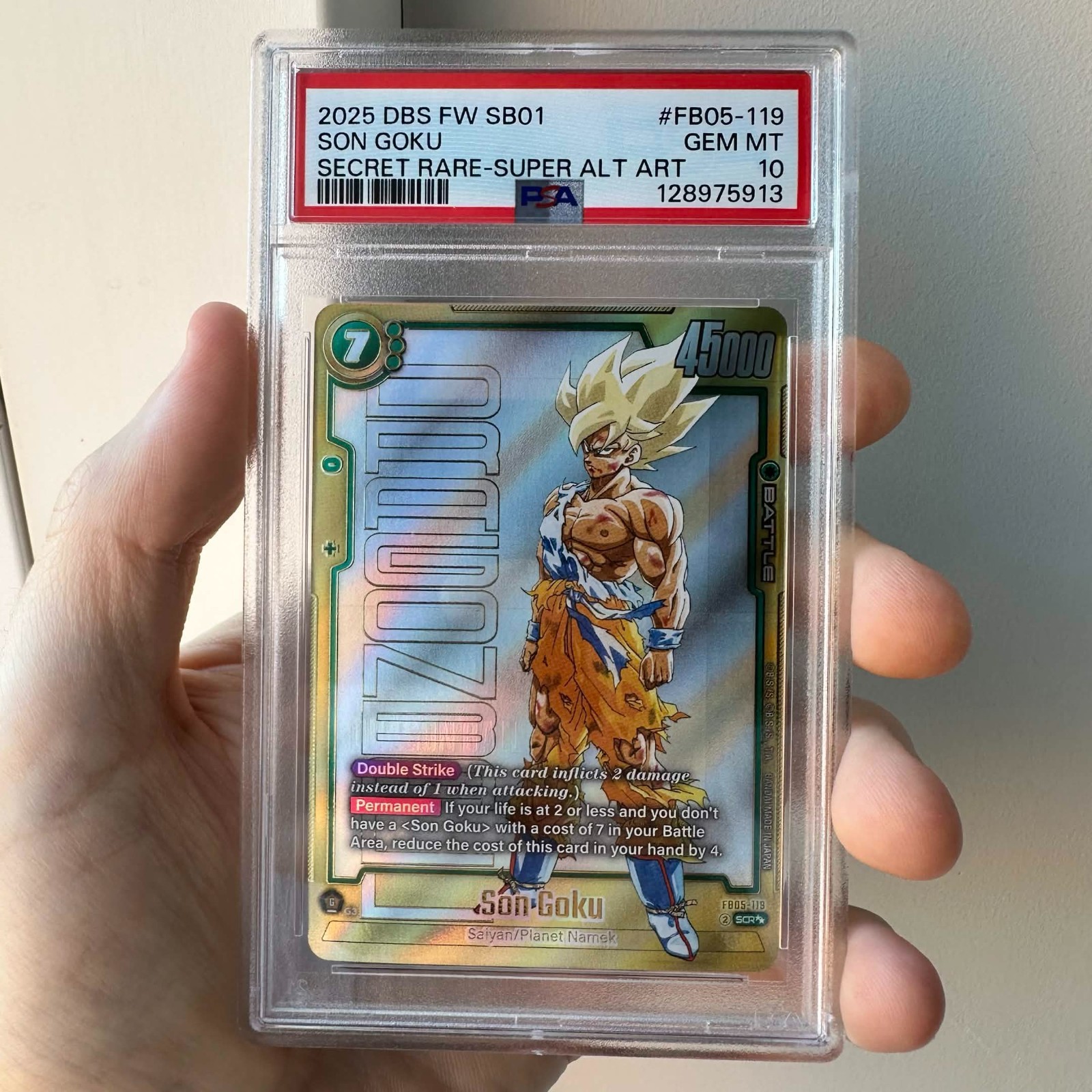 PSA 10 Son Goku SB01 Super Alt Art FB05-119 - Dragon Ball Super Fusion World PSA 10 Son Goku SB01 Super Alt Art FB05-119 - Dragon Ball Super Fusion World