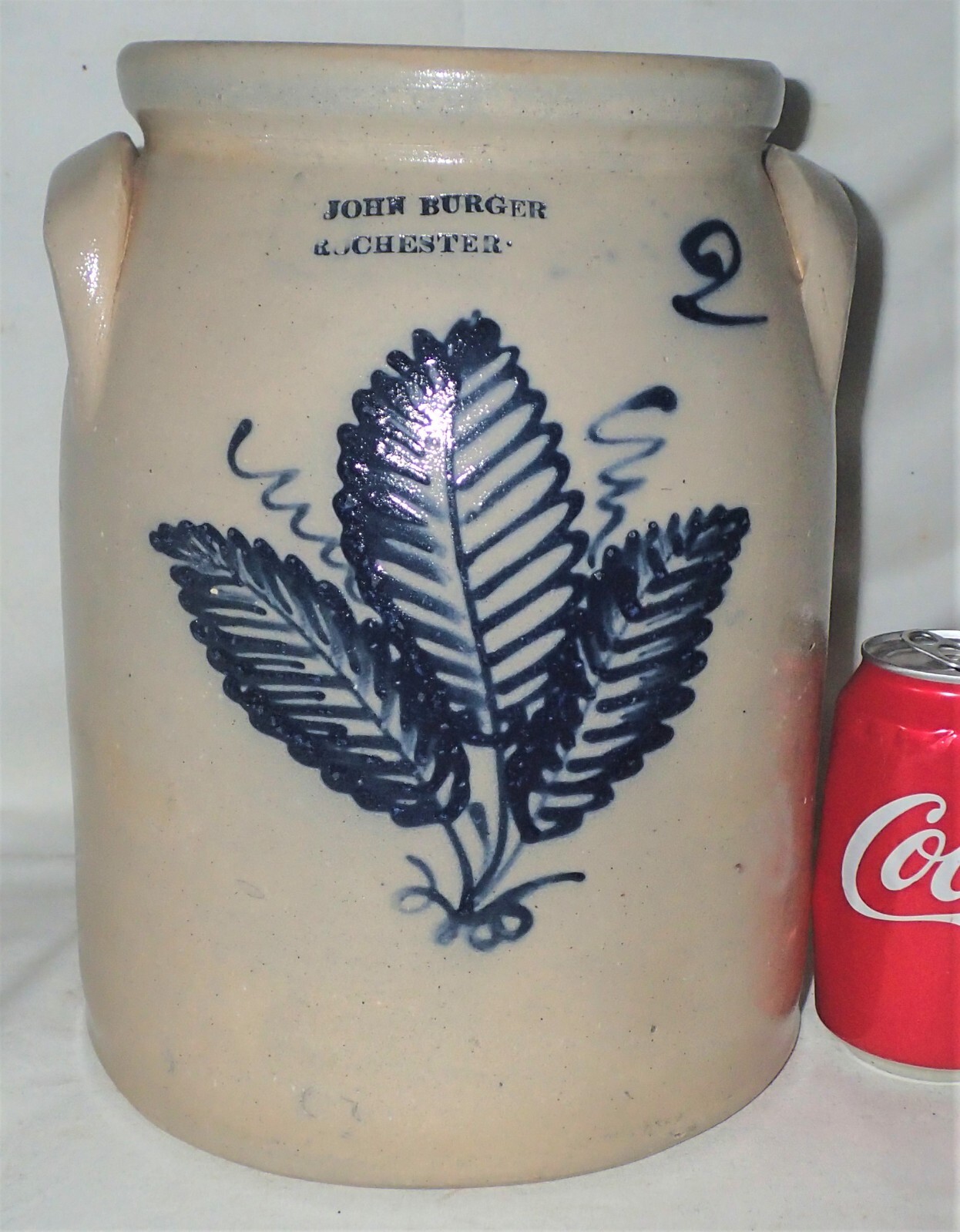 ANTIQUE PRIMITIVE COUNTRY JOHN BURGER ROCHESTER NY FERN FLOWER STONEWARE CROCK ANTIQUE PRIMITIVE COUNTRY JOHN BURGER ROCHESTER NY FERN FLOWER STONEWARE CROCK