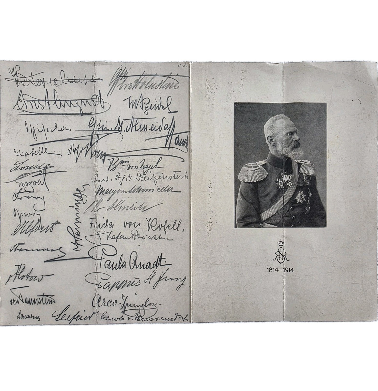 WWI Field Marshal Prince Leopold Signed Prussian Royalty German Military Menu DE