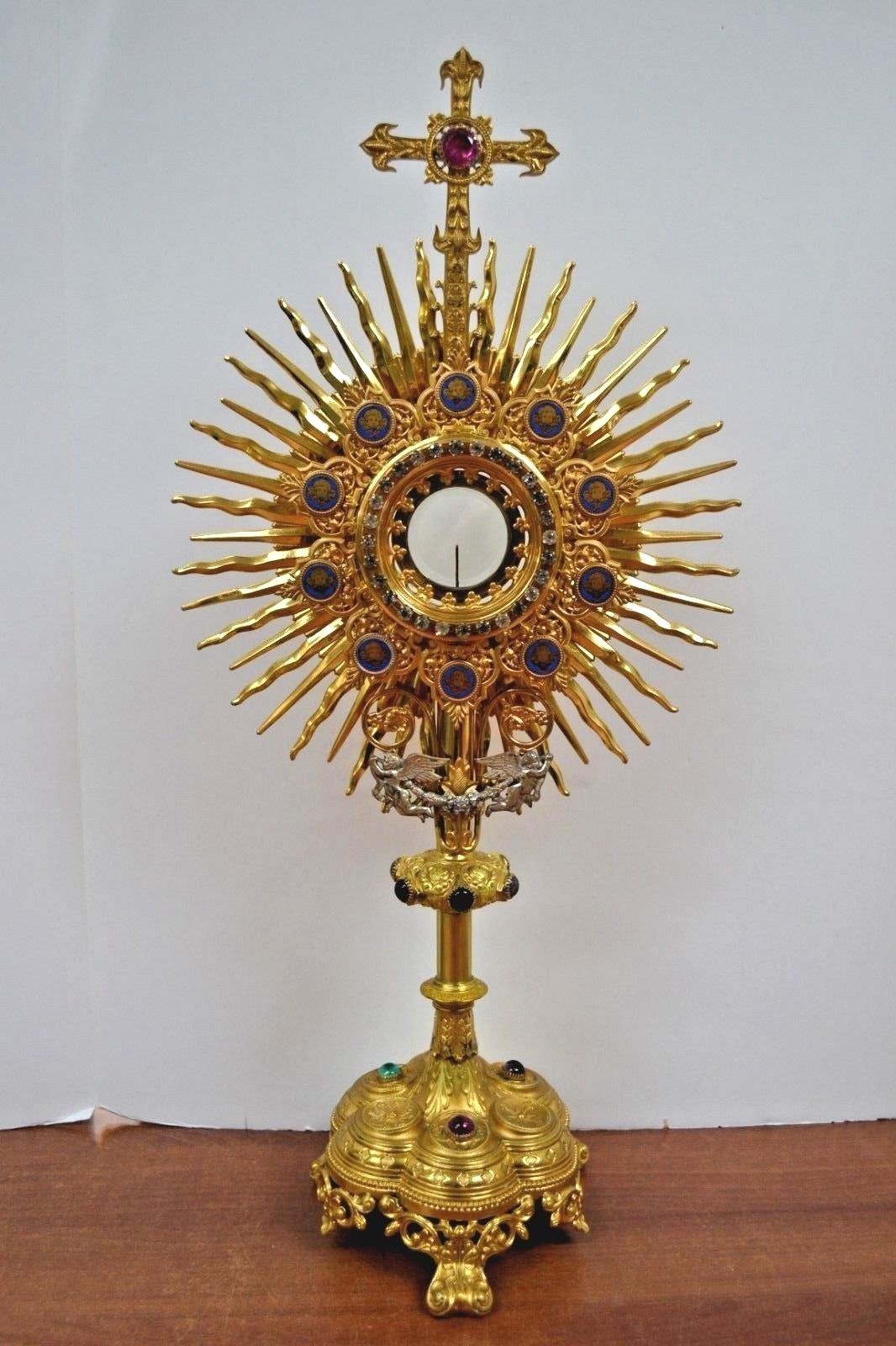 Nice Older Traditional Enameled Monstrance - 25 3/4
