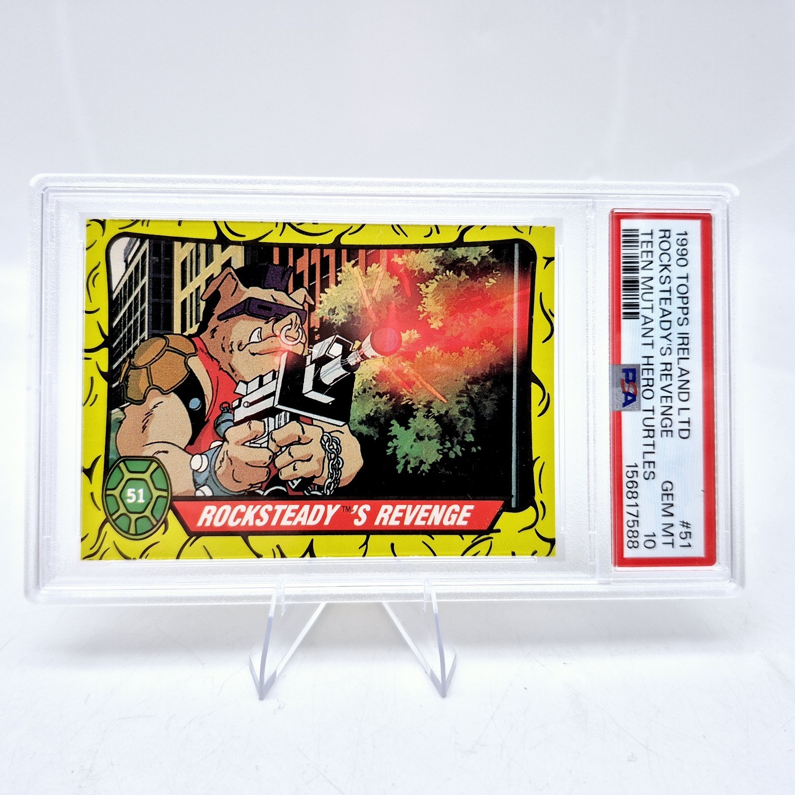 1989 Topps TMNT Ninja Rocksteady Revenge #51 PSA 10 Ireland Rookie