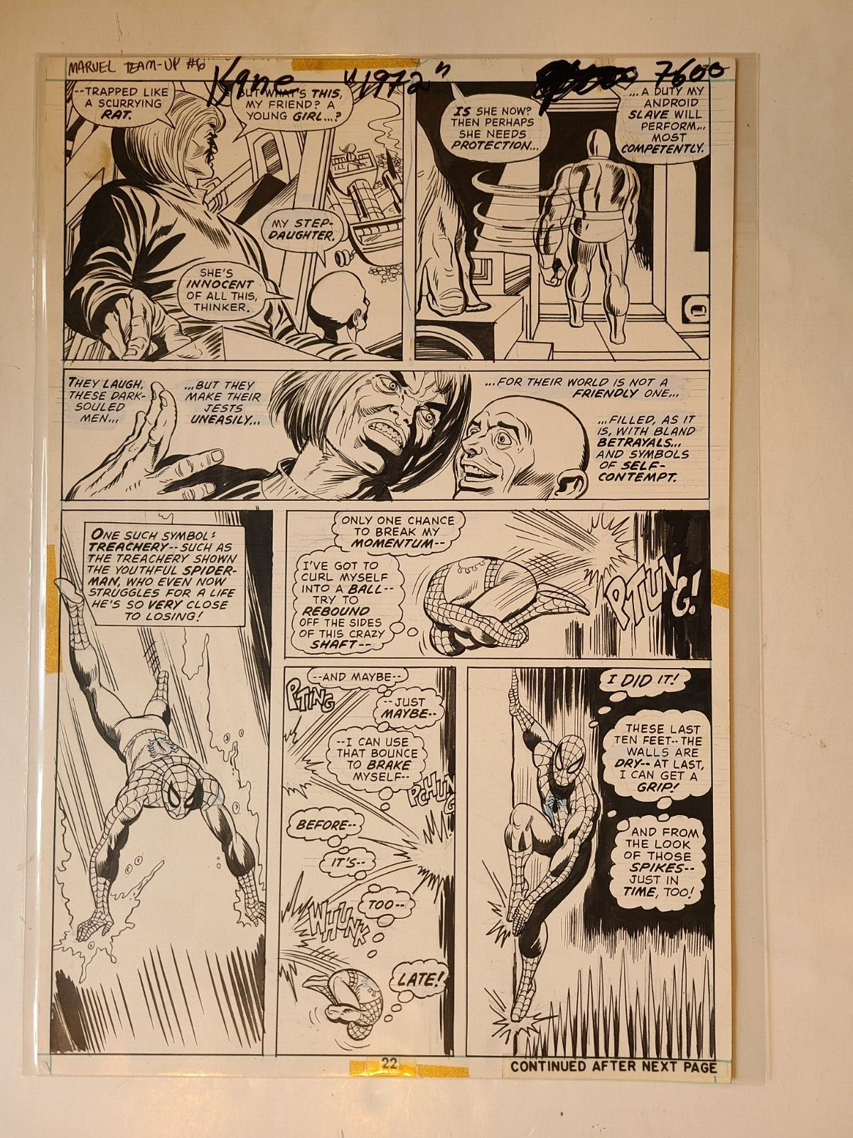 MARVEL TEAM-UP # 6 PAGE 22 GIL KANE 1972