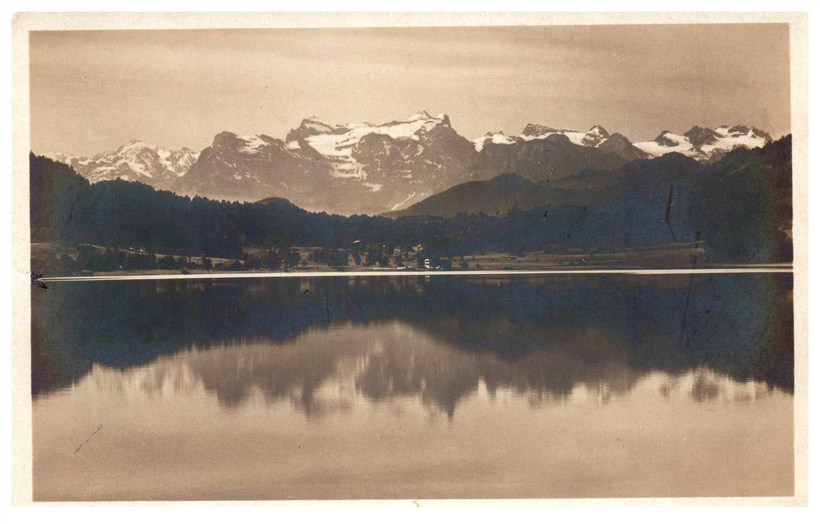Vintage Postcard Aegeri Lake Switzerland Alpine View Toward Urirotstock Vintage Postcard Aegeri Lake Switzerland Alpine View Toward Urirotstock