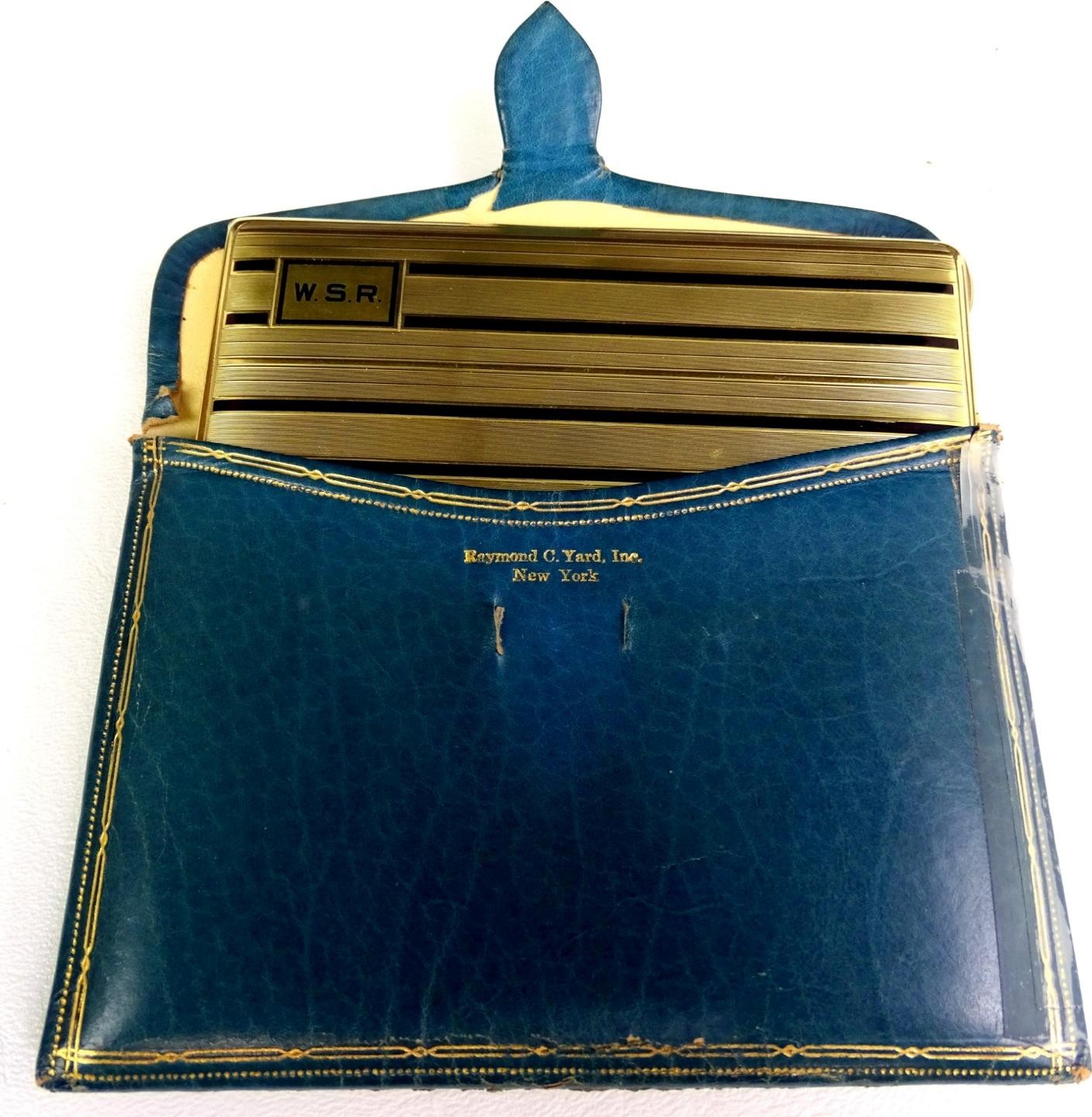 Raymond Yard New York Signed Solid 14K Gold Scarce Cigarette Case 131Grams 1948