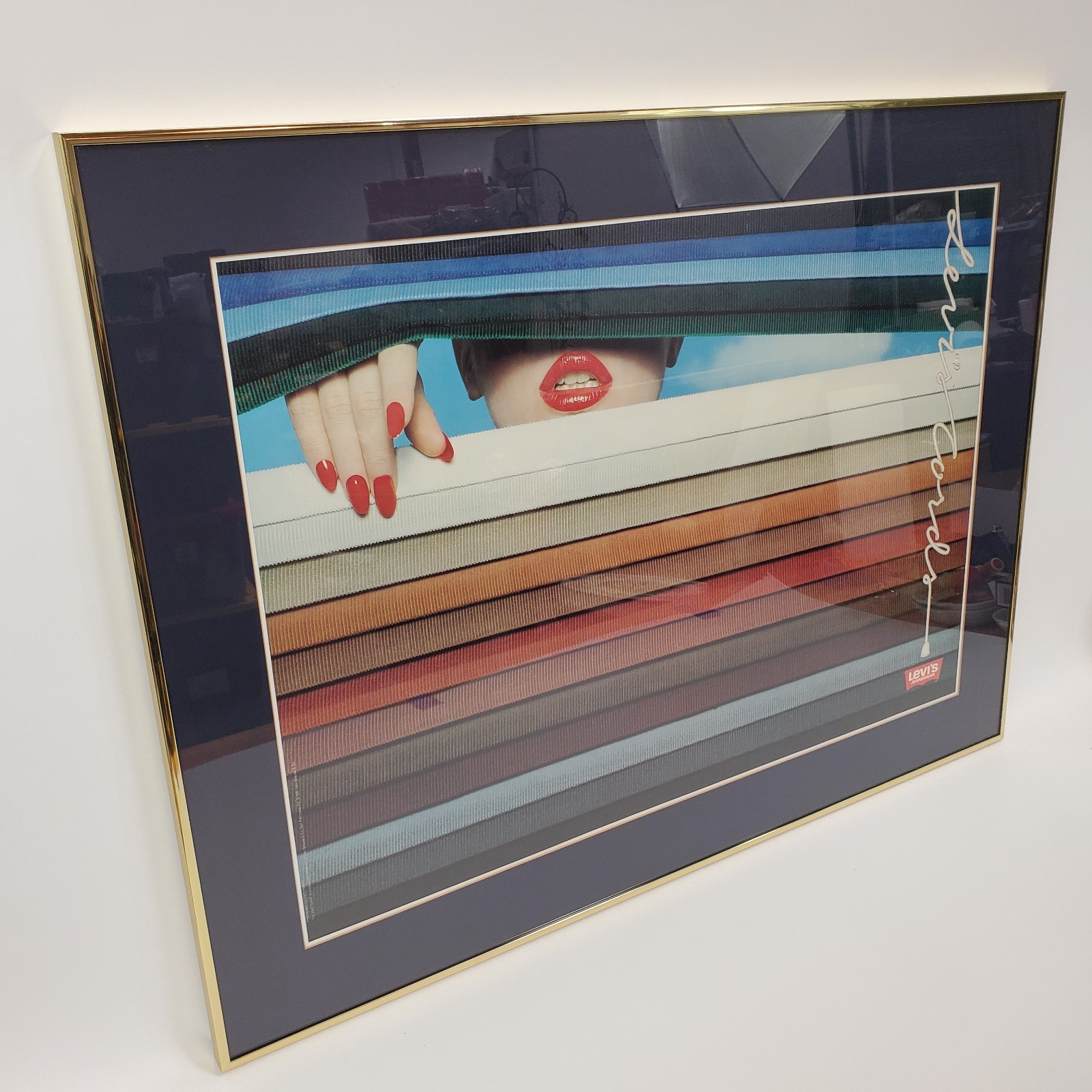 Vintage 1981 Levi’s Cords Framed Advertisement Pop Art Mark Heayn Photo