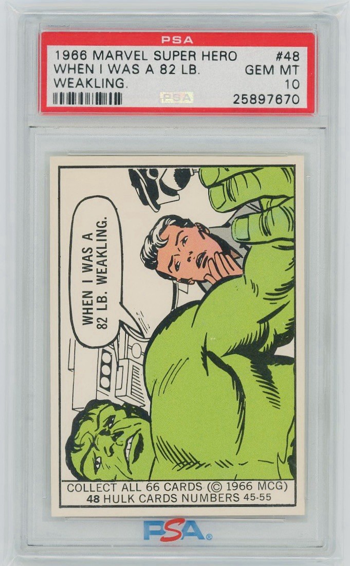 1966 Marvel Super Heroes #48 Hulk When I Was A 82lb Weakling PSA 10 Gem Mint