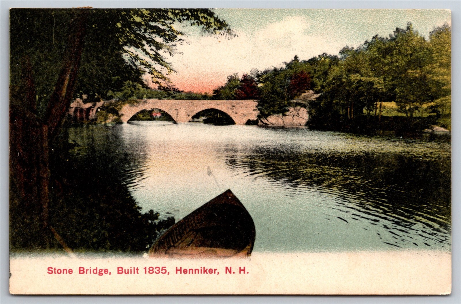 Stone Bridge Built 1835 Henniker NH C1909 DB Postal Obsolete Postcard P15 Stone Bridge Built 1835 Henniker NH C1909 DB Postal Obsolete Postcard P15