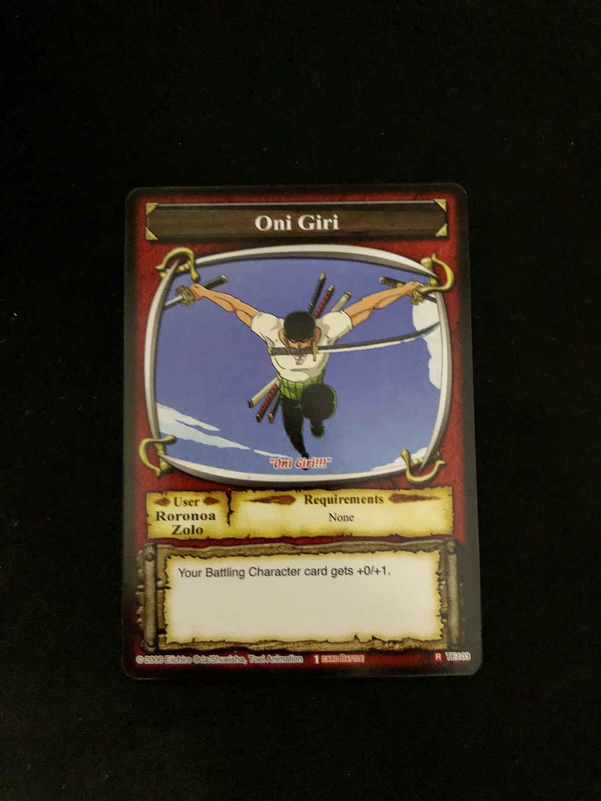2006 One Piece Passage Grand Line zoro Oni Giri TE103 treasure Non Holo ccg