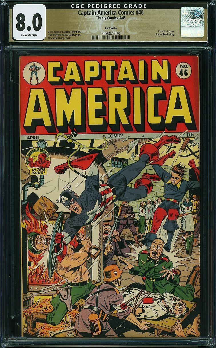 Captain America Comics #46 CGC 8.0 Universal Cookeville Pedigree Holocaust Cover