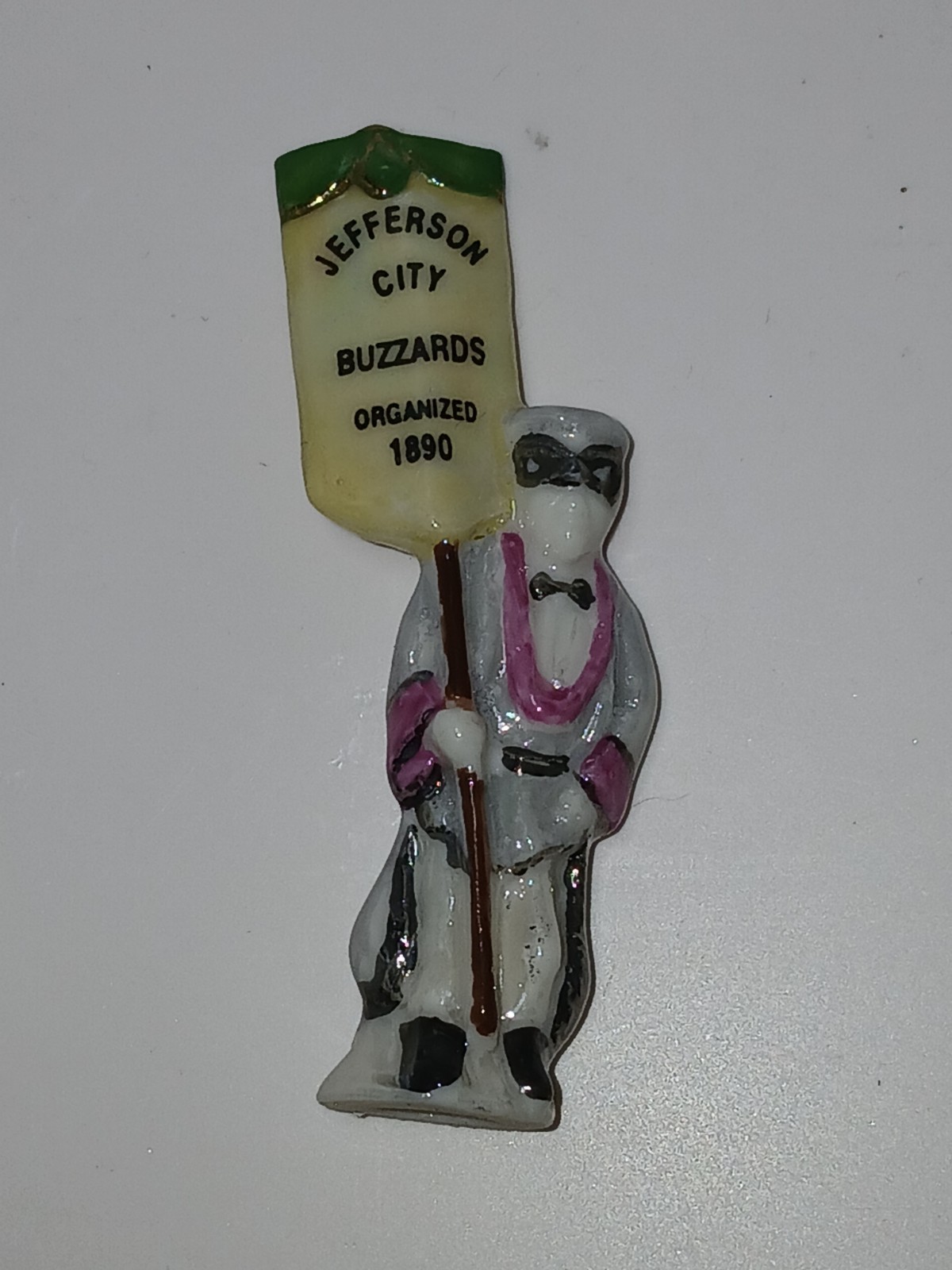 2001 Haydel's bakery King Cake Baby Jefferson Buzzards Banner porcelain Proof 2001 Haydel's bakery King Cake Baby Jefferson Buzzards Banner porcelain Proof