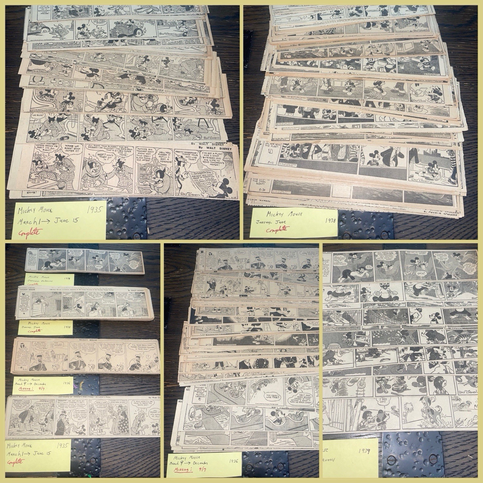 DISNEY MICKEY MOUSE COMIC STRIPS 1935 1936 1938 1939 452 TOTAL DISNEY HISTORY DISNEY MICKEY MOUSE COMIC STRIPS 1935 1936 1938 1939 452 TOTAL DISNEY HISTORY