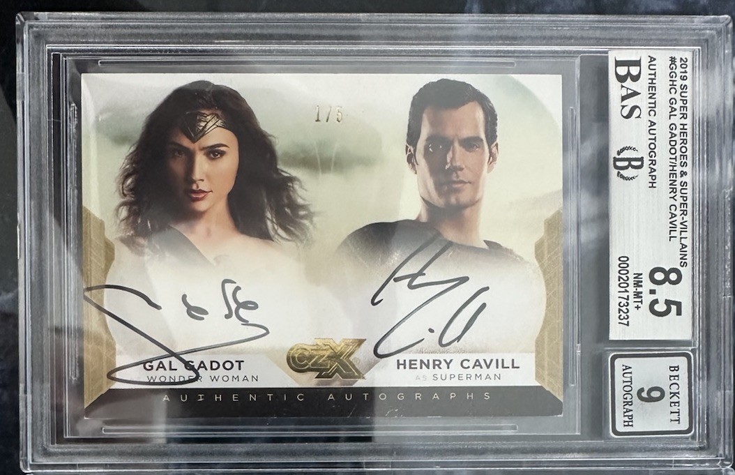 2019 CZX Super Heroes Gal Gadot Wonder Woman Henry Cavill Superman Auto /5 BGS 9 2019 CZX Super Heroes Gal Gadot Wonder Woman Henry Cavill Superman Auto /5 BGS 9