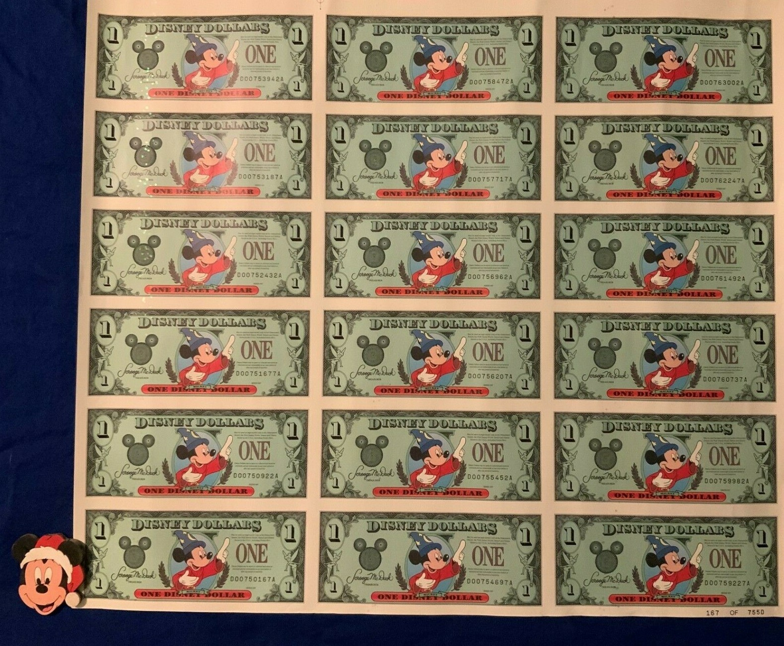 Disney Dollar 1997 LE 167 of 755 WDW 25th Anniv  