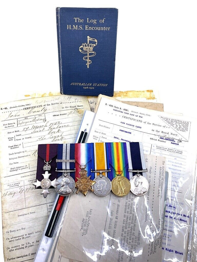 WW1 British Royal Navy MBE DSM and Bar Medal Group Lt Commander JP Canty WW1 British Royal Navy MBE DSM and Bar Medal Group Lt Commander JP Canty