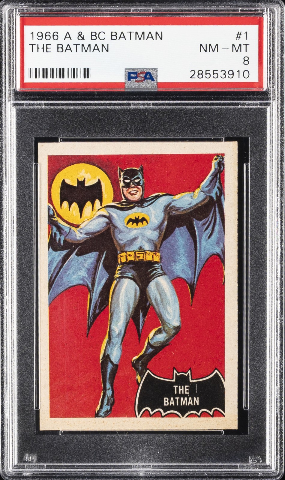 1966 A & BC BATMAN (BLACK BAT ON FRONT) #1 THE BATMAN PSA 8