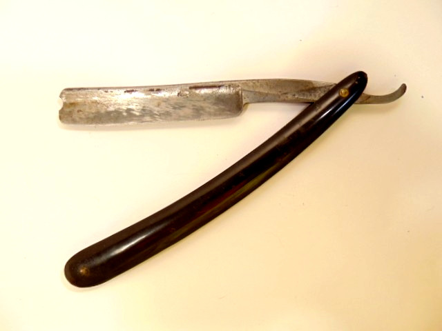 older J.R. Torrey, Worcester, Mass.  straight razor (handle damaged near rivet)