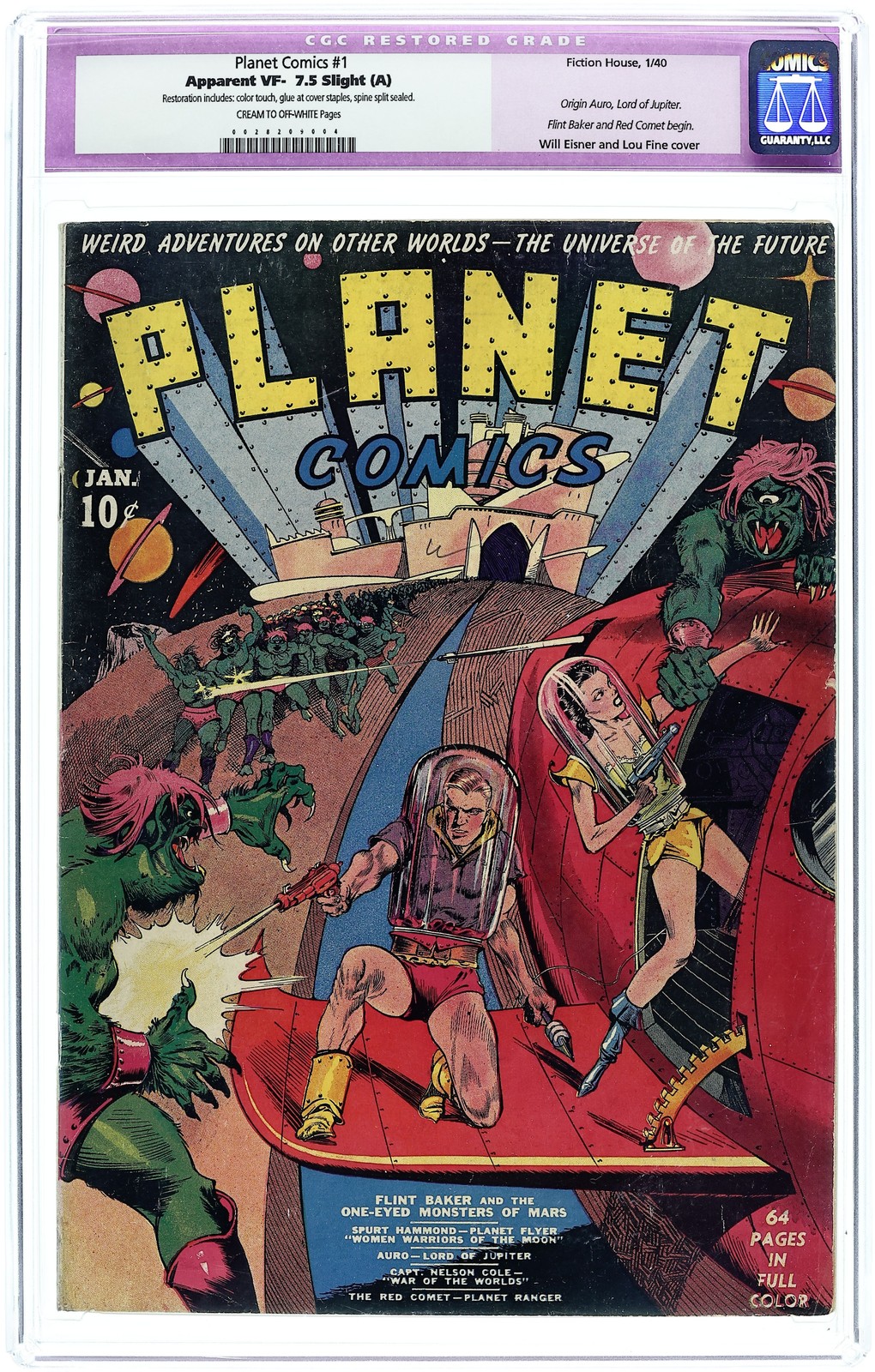 Planet Comics #1 CGC 7.5 RESTORED 1940 0028209004 Planet Comics #1 CGC 7.5 RESTORED 1940 0028209004