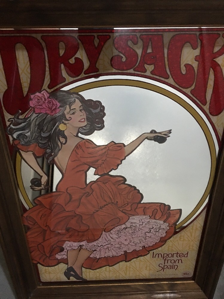 Vintage Julius Wile DRY SACK Spanish Sherry MIRROR SIGN W/ Wood Frame 21 Vintage Julius Wile DRY SACK Spanish Sherry MIRROR SIGN W/ Wood Frame 21