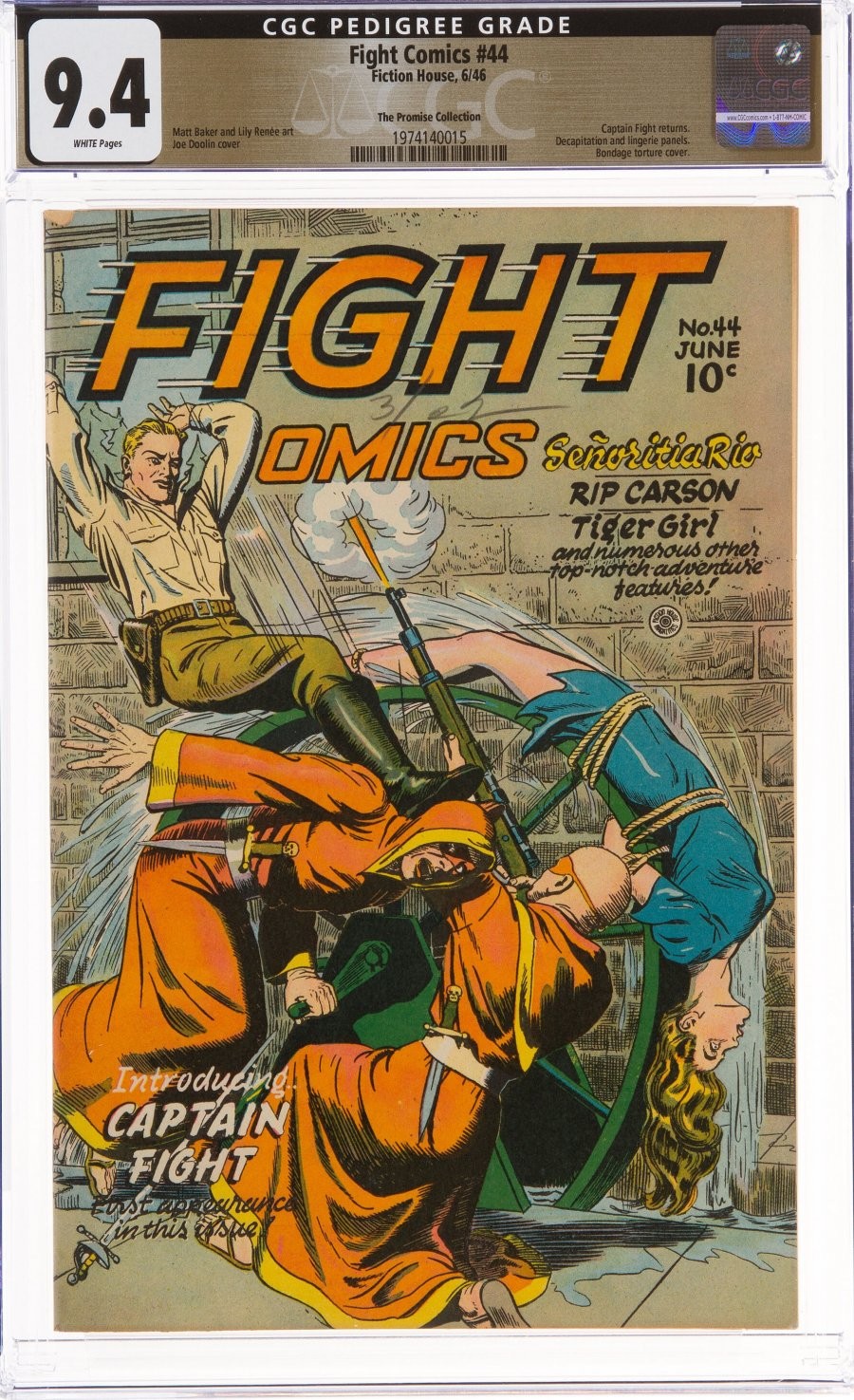 Fiction House - FIGHT COMICS (1940-54) #44 - Grade 9.4 - Comic Book Fiction House - FIGHT COMICS (1940-54) #44 - Grade 9.4 - Comic Book