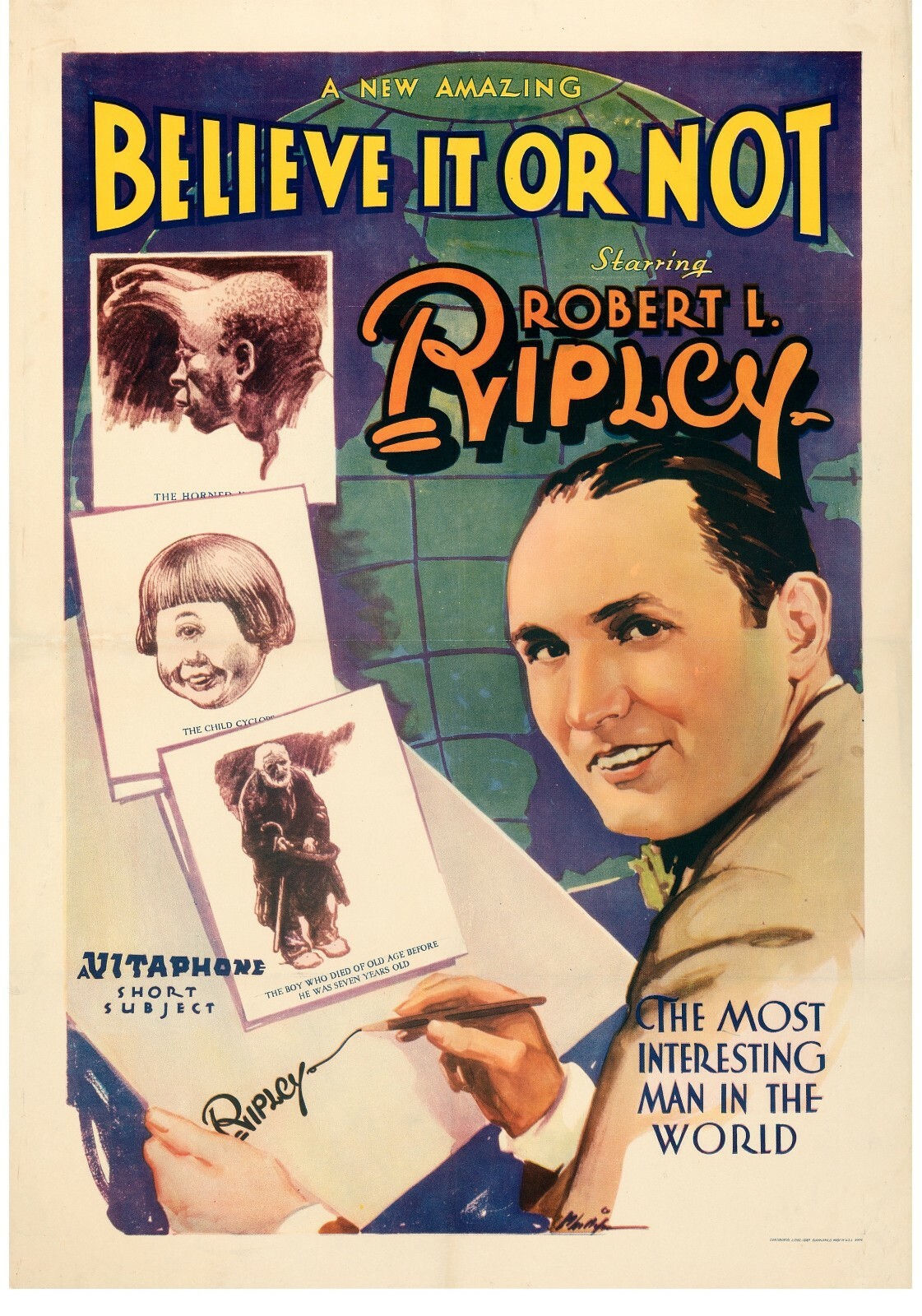Poster Ripley's Believe It or Not 1930 Linen 27