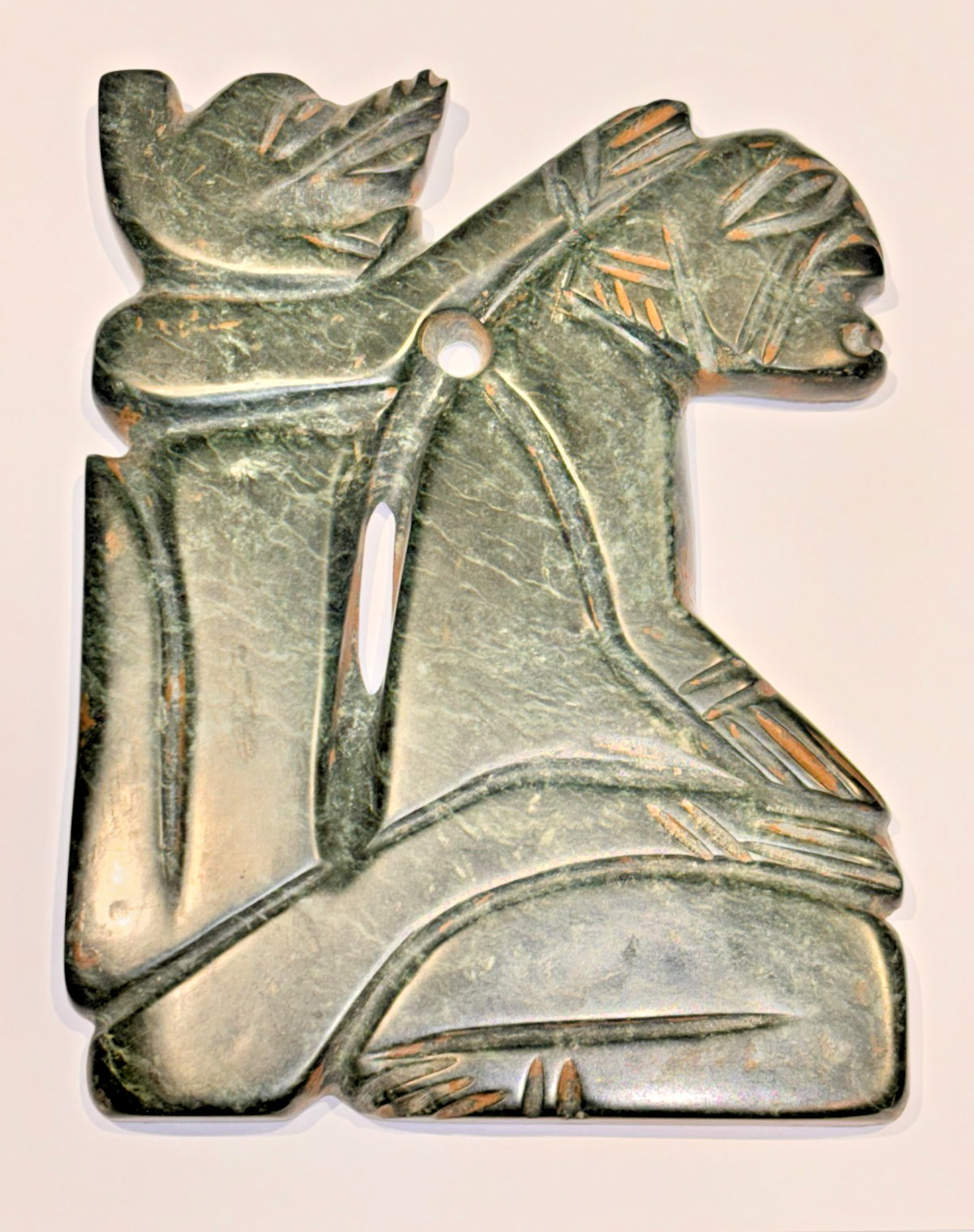 Pre-Columbian Human Figure Carrying Animal On Back
