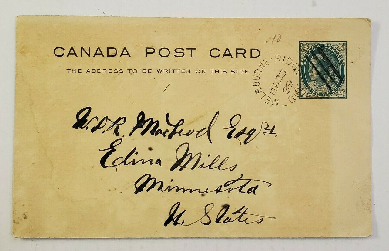 CANADA Postal Card ~ Postcard Posted 3/23/1899 - Hand Written Message CANADA Postal Card ~ Postcard Posted 3/23/1899 - Hand Written Message