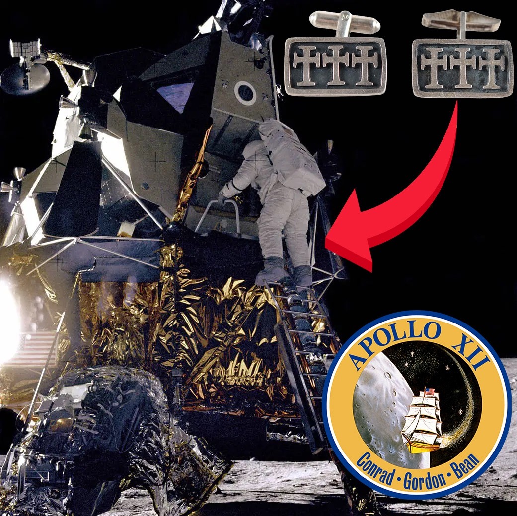 APOLLO 12 * LUNAR SURFACE FLOWN Cross Cufflinks * ALAN BEAN * MOON Autograph COA APOLLO 12 * LUNAR SURFACE FLOWN Cross Cufflinks * ALAN BEAN * MOON Autograph COA