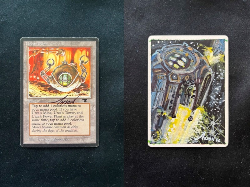 Urza's Mine ANTIQUITIES Mtg ARTIST PROOF Signed & Painted by Anson Maddocks 2016 Urza's Mine ANTIQUITIES Mtg ARTIST PROOF Signed & Painted by Anson Maddocks 2016