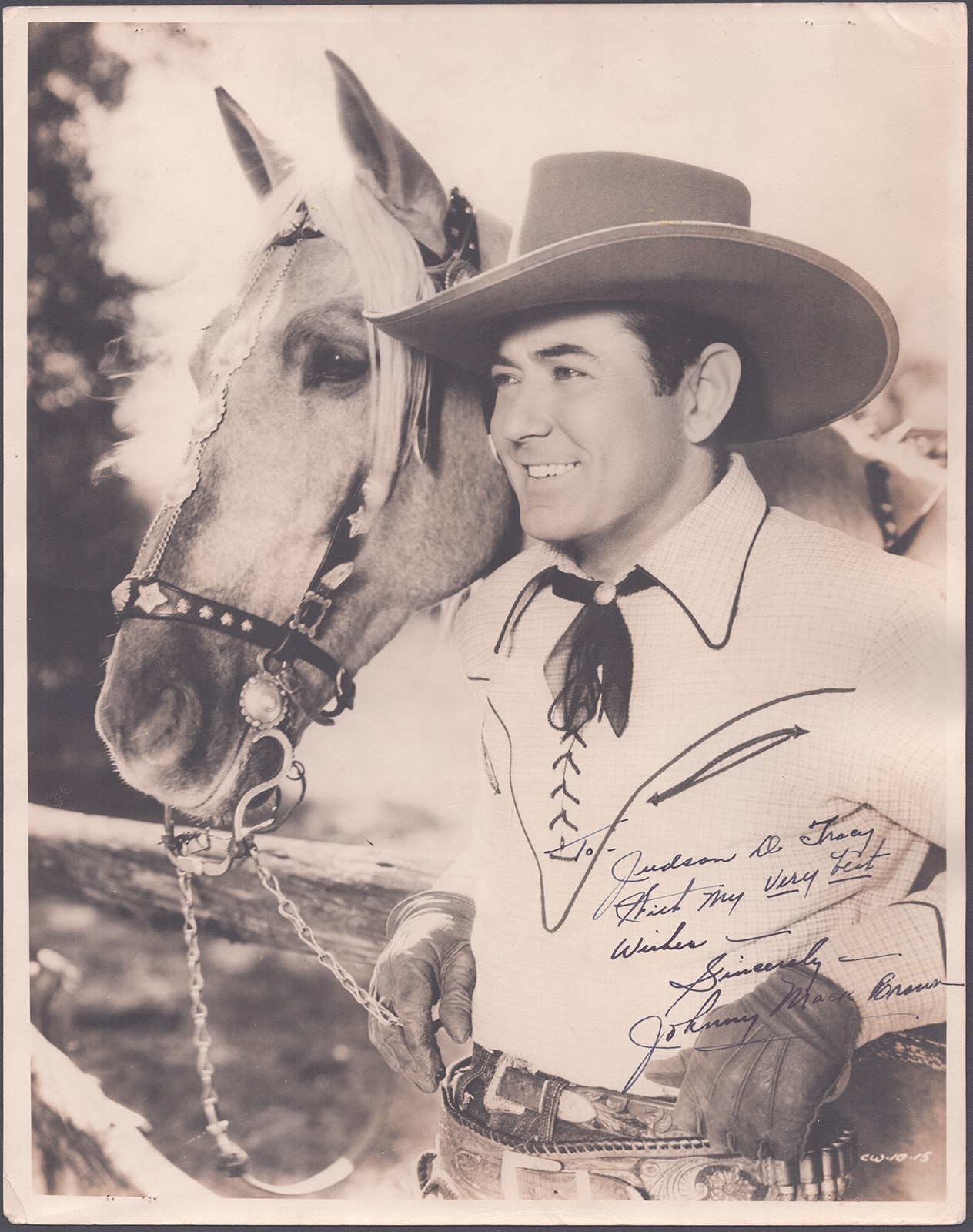 JOHNNY MACK BROWN - AUTOGRAPHED INSCRIBED PHOTOGRAPH