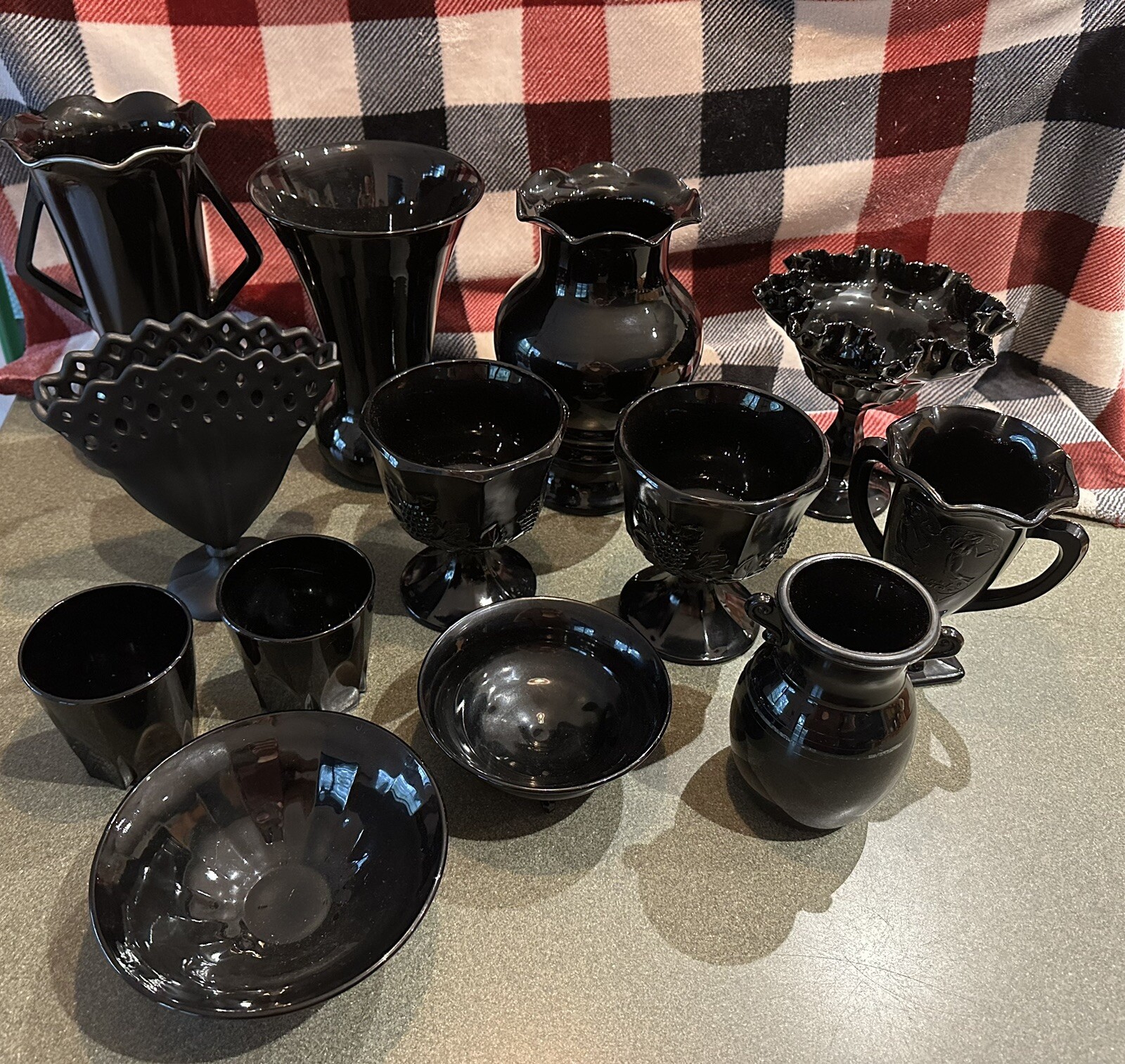Black  Amethyst Glass Lot (13pcs) 1930’s