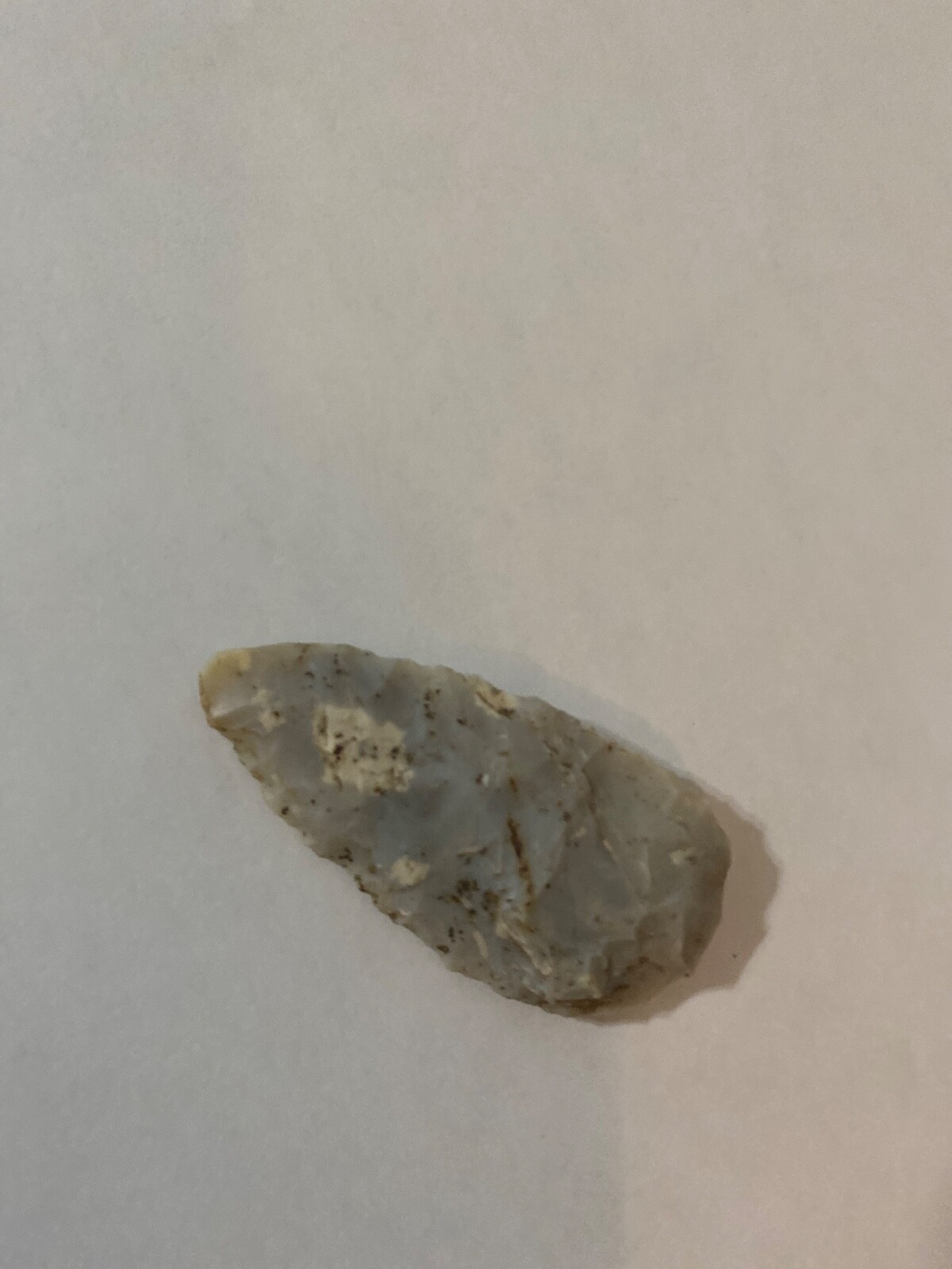 authentic Indian arrowhead found in a old Indian burial site.