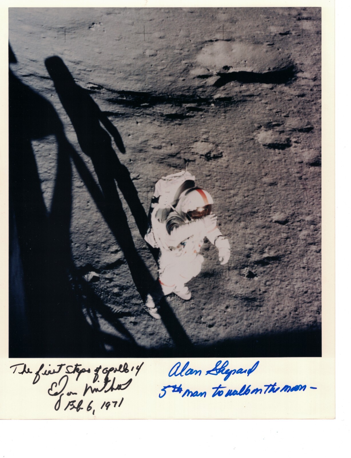 Apollo 14  Alan Shepard & Edgar Mitchell Signed Lunar Surface