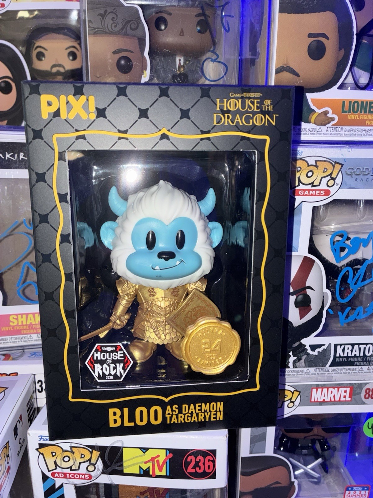 Thrilljoy Pix Rock Block 2026 Bloo As Daemon Targaryen Ultra Chase LE 24 Gold Thrilljoy Pix Rock Block 2026 Bloo As Daemon Targaryen Ultra Chase LE 24 Gold
