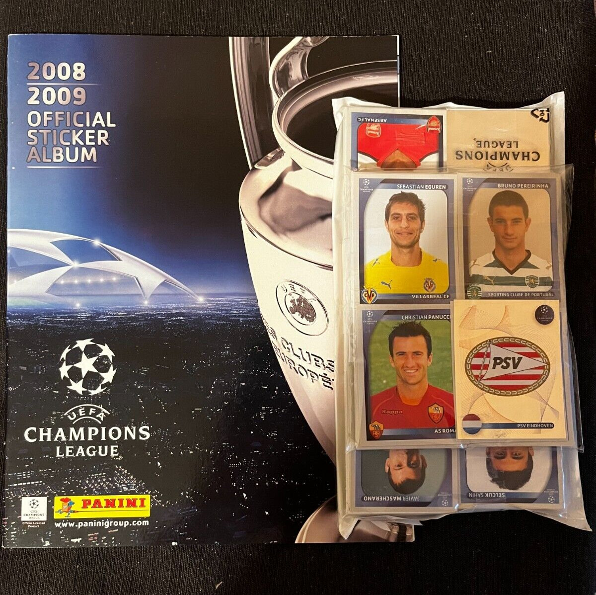 PANINI COMPLETE SET VIGNETTES UEFA CHAMPIONS LEAGUE 2008/2009 + EMPTY BLANK ALBUM PANINI COMPLETE SET VIGNETTES UEFA CHAMPIONS LEAGUE 2008/2009 + EMPTY BLANK ALBUM