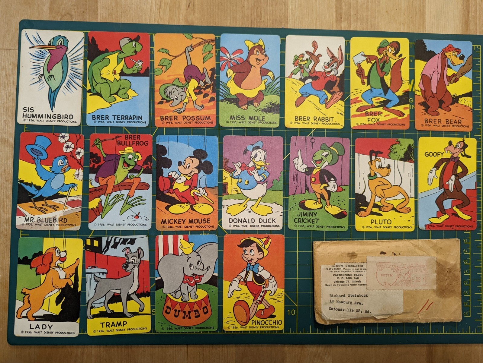 Rare 1956 WALT DISNEY CARTOONING/Drawing Cards Art MINT SET+envelope Antique Old Rare 1956 WALT DISNEY CARTOONING/Drawing Cards Art MINT SET+envelope Antique Old