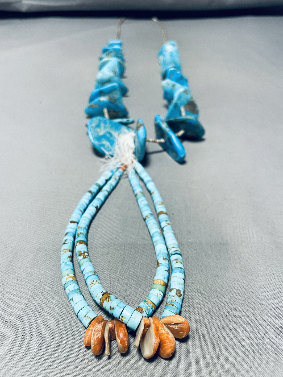 161 GRAMS AUTHENTIC MID CENTURY VINTAGE NAVAJO SHELL JACLA NECKLACE 161 GRAMS AUTHENTIC MID CENTURY VINTAGE NAVAJO SHELL JACLA NECKLACE