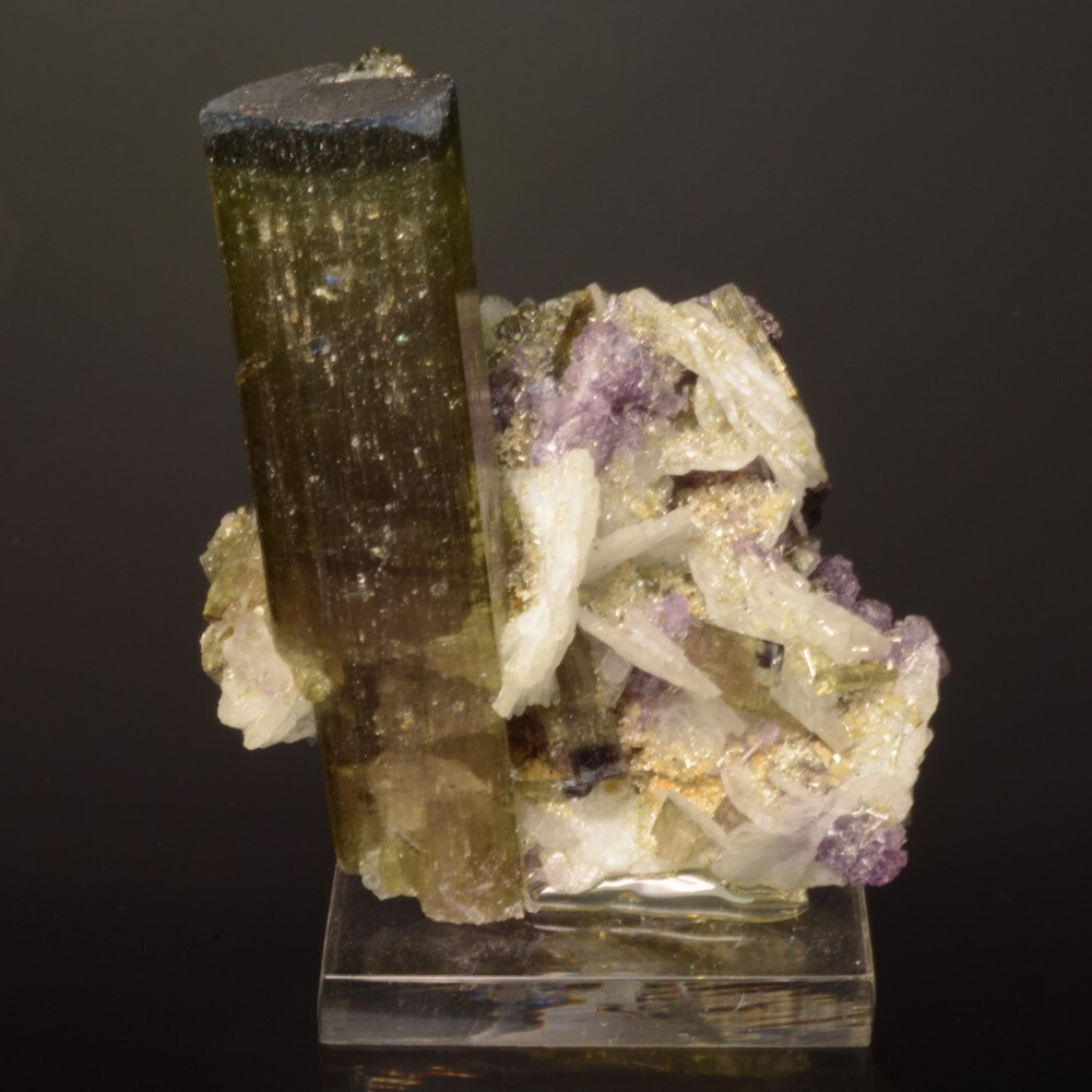 Elbaite with Albite and Lepidolite Fine Collector Mineral Specimen - Brazil Elbaite with Albite and Lepidolite Fine Collector Mineral Specimen - Brazil