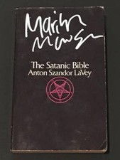 MARILYN MANSON BAND SIGNED SATANIC BIBLE AUTOGRAPH RARE Anton Szandor LaVey picture