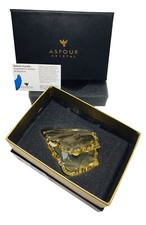 Exquisite Asfour Crystal Paperweight – Golden Shadow Shell – Rare Luxury Decor picture