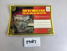 Busch Gardens Williamsburg VA Post Card Folder Vintage Souvenir 29H17 picture