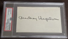 AUDREY HEPBURN VINTAGE STUNNING SIGNED CUT CARD AUTO AUTOGRAPH PSA/DNA RARE 👍 picture