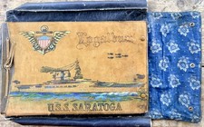 USS Saratoga WW2 Photo Album Torpedo Plane Hawaii Japan China Brothel Postcards picture