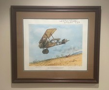 WWI Ace Richthofen Carlin Print Signed LeBoutillier Fokker DRI Sopwith Camel picture